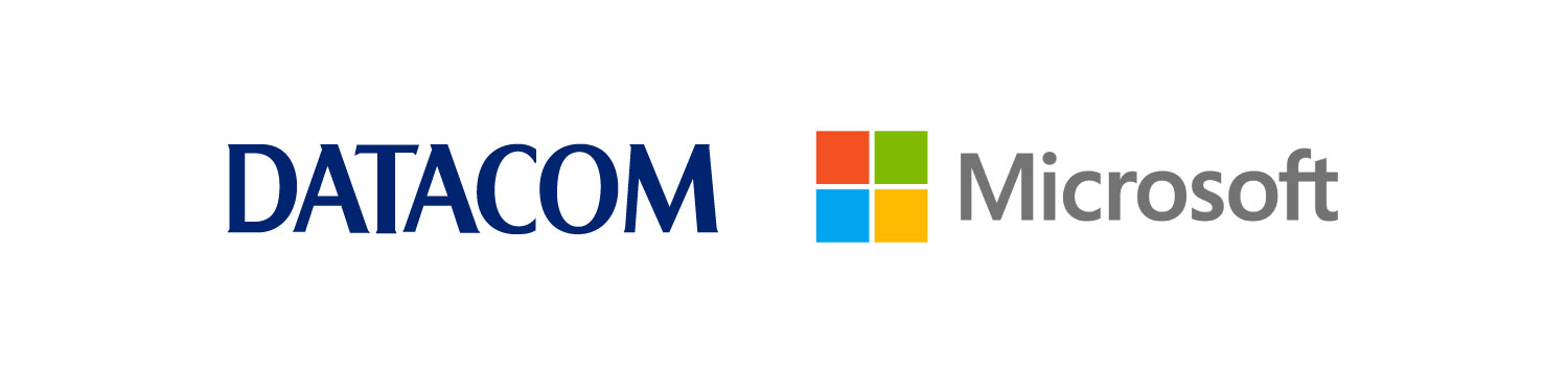 The Datacom and Microsoft logos