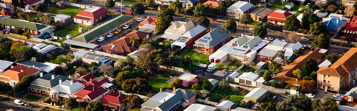 aerial view of a suburb in Victoria