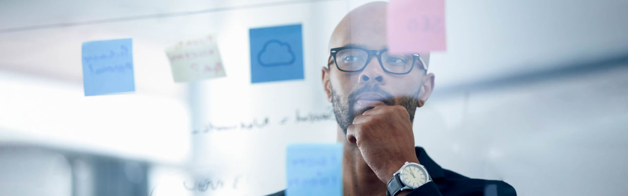 A high level executive planning using sticky notes 