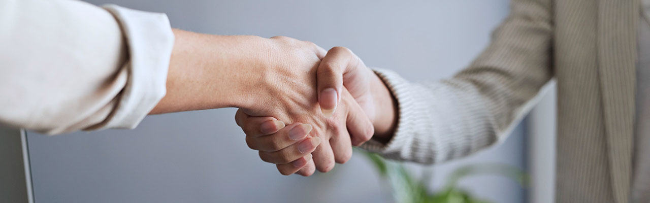 A partnership handshake